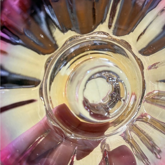 Vintage Federal Glass Pink and Gold Candle Holders - Picture 4 of 7